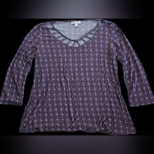 Dana Buchman Purple/Black Top, Size XL